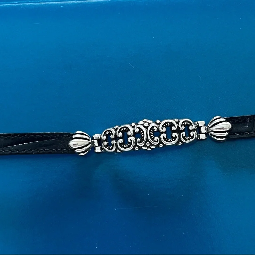 Brighton Leather And Silver Buckle Bracelet 07343 - Picture 2 of 7